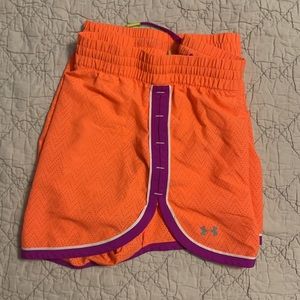 UA Short- Large. Bright orange and purple